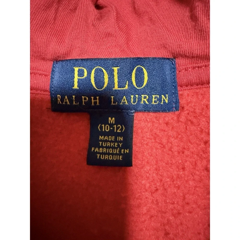 Polo Ralph Lauren Tie-Dye-Print Big Pony Fleece Hoodie Red Boys‎ Size M(10-12)